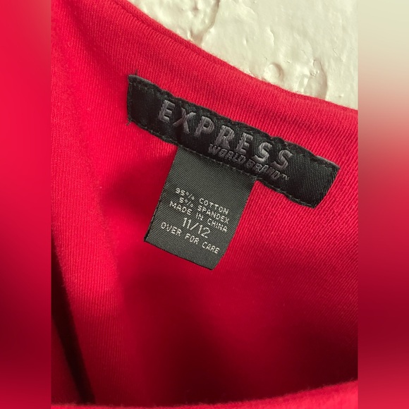 Express RARE Vintage Y2K Red Bodycon Stretch Dress 11/12 - Picture 5 of 5